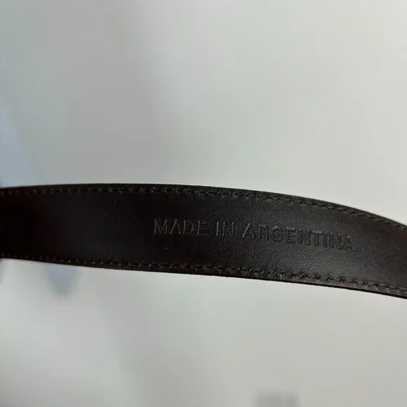 Vtg Ralph Lauren Belt Womens M Brown Leather Made In Argentina Skinny - Picture 8 of 11